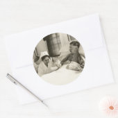 WWI Verpleegkundige en Soldaat Ronde Sticker (Envelop)