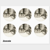 WWI Verpleegkundige en Soldaat Ronde Sticker (Vel)