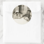 WWI Verpleegkundige en Soldaat Ronde Sticker (Tas)