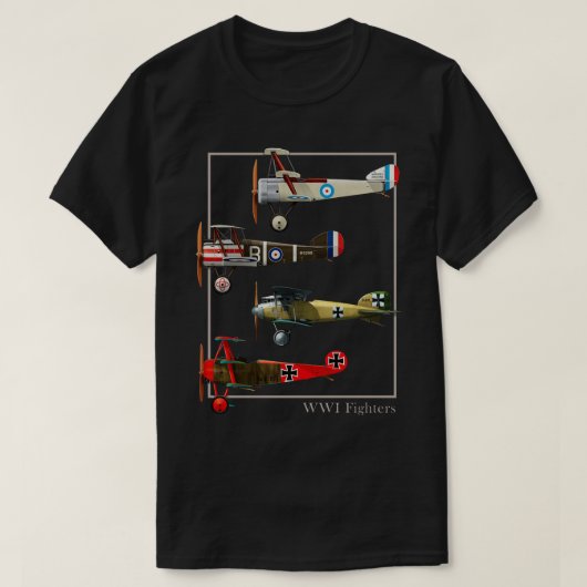 WWI-vliegtuigen T-shirt (Design voorkant)
