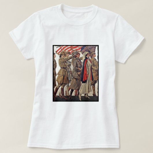 WWI Vrouwen die verpleegkundigen T-shirt (Design voorkant)