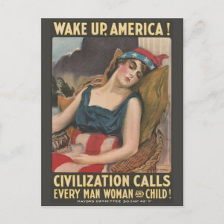  WWI Weg Amerika wakker Briefkaart