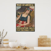  WWI Weg Amerika wakker Poster (Keuken)