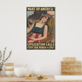  WWI Weg Amerika wakker Poster (Keuken)
