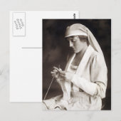 WWI Zuster breien Sweater Briefkaart (Voorkant / Achterkant)