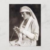 WWI Zuster breien Sweater Briefkaart (Voorkant)