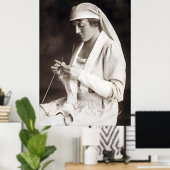 WWI Zuster breien Sweater Poster (Thuiskantoor)