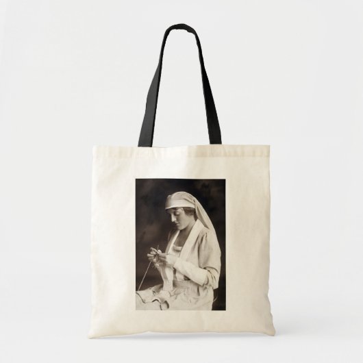 WWI Zuster breien Sweater Tote Bag (Voorkant)