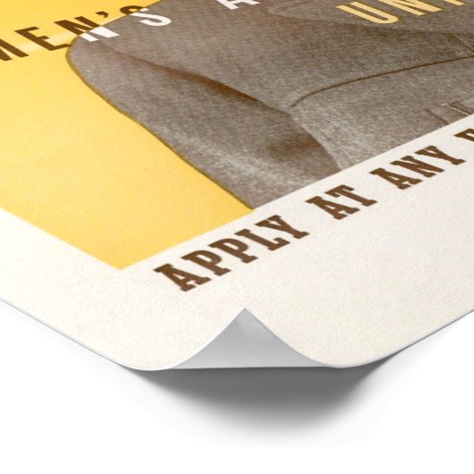 WWII Aantreden tot het hulpkorps voor het vrouwenl Poster (Hoek)