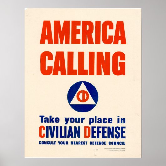 WWII America Roeping Poster (Voorkant)