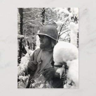 WWII American Soldaat in Bastogne Briefkaart