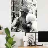 WWII American Soldaat in Bastogne Poster (Thuiskantoor)
