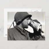 WWII American Soldier Drink bier Briefkaart (Voorkant / Achterkant)