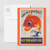  WWII Amerikaanse propagandavis Briefkaart (Voorkant / Achterkant)