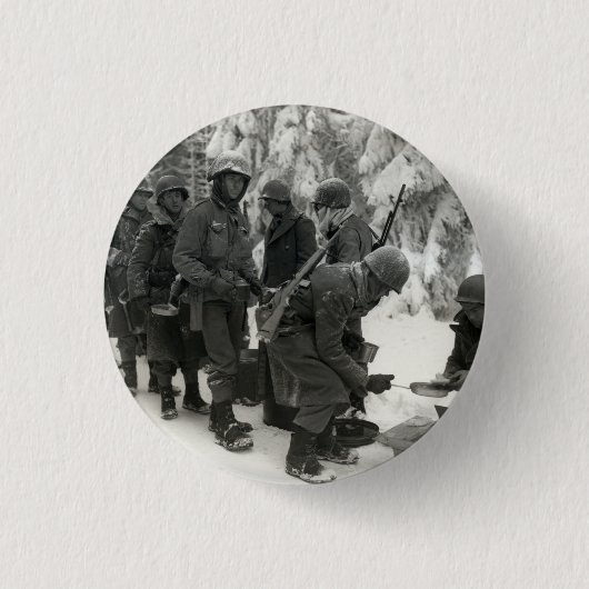 WWII Amerikaanse soldaten in België Ronde Button 3,2 Cm (Voorkant)