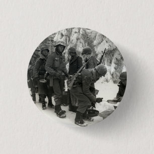 WWII Amerikaanse soldaten in België Ronde Button 3,2 Cm