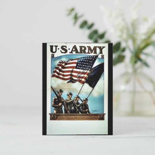 Wwii Army Recruit Briefkaart (Staand voorkant)