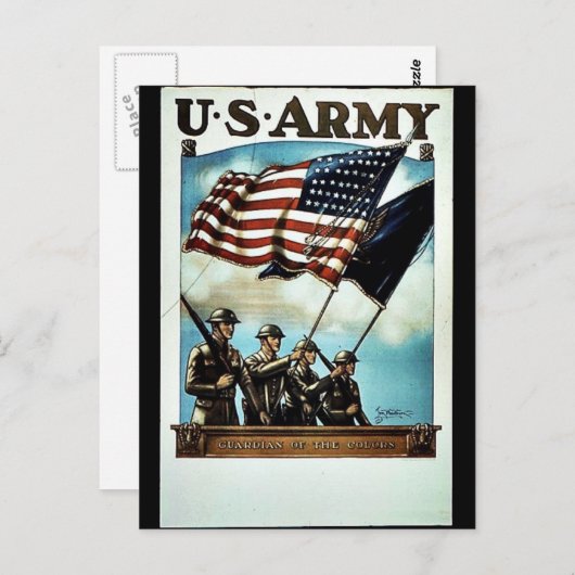 Wwii Army Recruit Briefkaart (Voorkant / Achterkant)