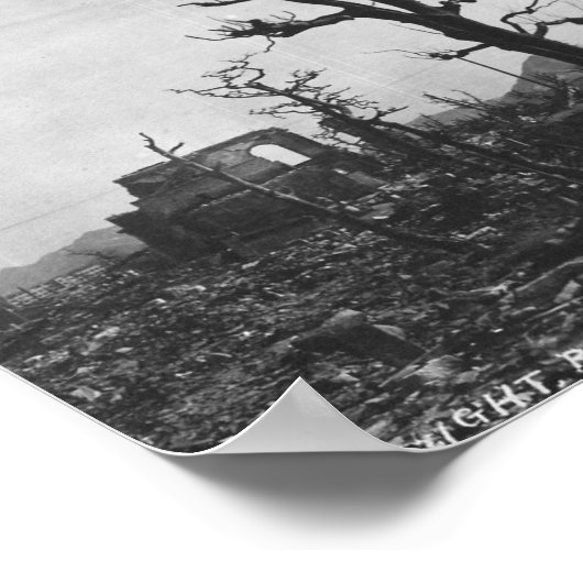 WWII Atomic Bomb Foto van Hiroshima Poster (Hoek)