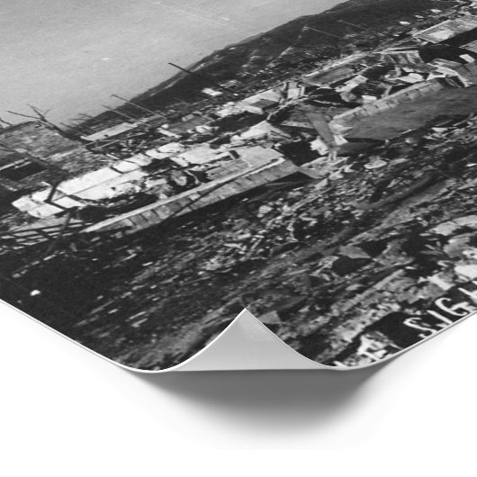 WWII Atomic Bomb Foto van Hiroshima Poster (Hoek)