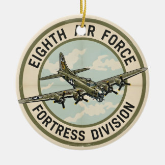 WWII B-17 Eighth Air Force Fortress Division Keramisch Ornament