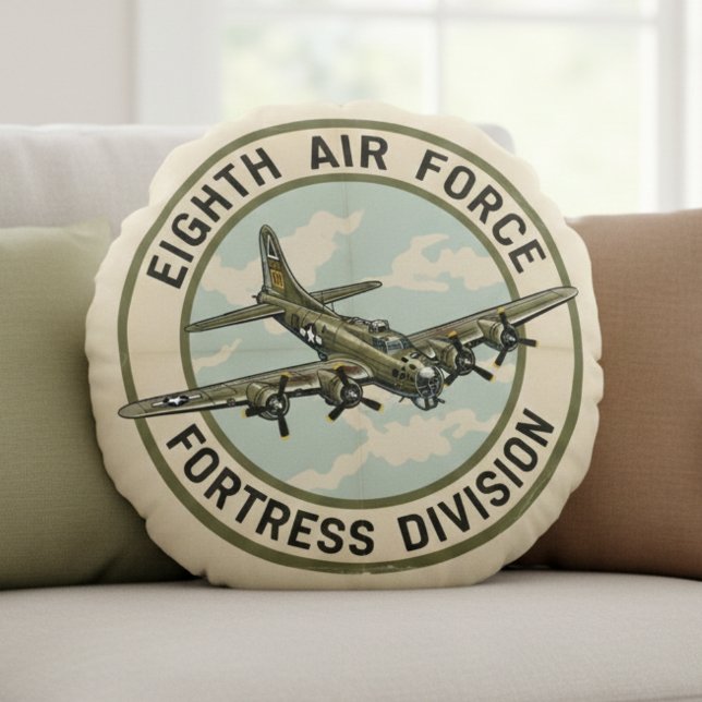 WWII B-17 Eighth Air Force Fortress Division Rond Kussen (Creator heeft geüpload)
