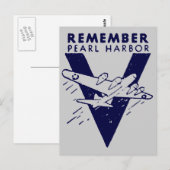 WWII Blue Herinner Pearl Harbor Briefkaart (Voorkant / Achterkant)