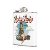 WWII-bommenwerper "Lucky Lady" neus kunst Heupfles (Links)