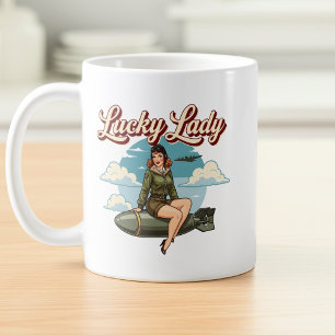 WWII Bommenwerper Lucky Lady Neus Kunst Koffiemok