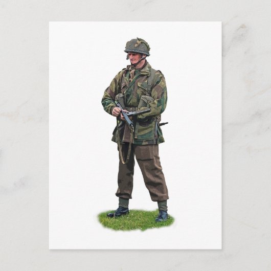 WWII British Paratrooper Briefkaart (Voorkant)