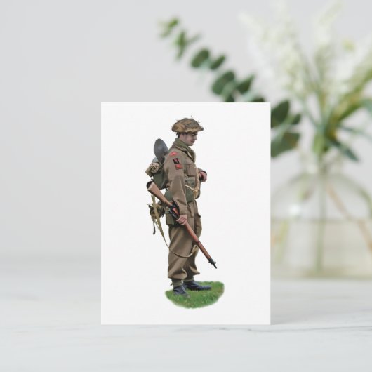 WWII British Tommy Briefkaart (Staand voorkant)