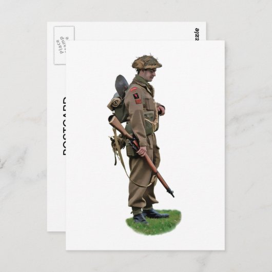 WWII British Tommy Briefkaart (Voorkant / Achterkant)