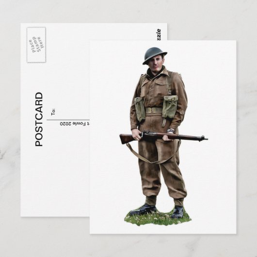 WWII Brits Briefkaart "Tommy" (Voorkant / Achterkant)