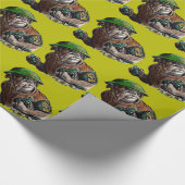 WWII Buldog dog soldaat Sgt. Rover Cadeaupapier (Hoek)