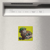 WWII Buldog dog soldaat Sgt. Rover Magneet (Insitu (Vaatwasser))