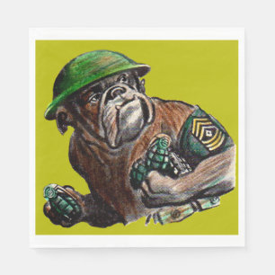 WWII Buldog dog soldaat Sgt. Rover Servet