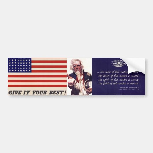WWII Bumpersticker patriottisch Poster (Voorkant)