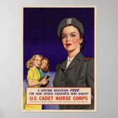 WWII Cadet Nurse Corps Poster (Voorkant)