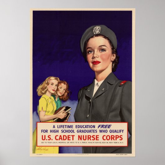 WWII Cadet Nurse Corps Poster (Voorkant)