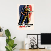 WWII Canadees Propagandaposter Elke Canadees Poster (Thuiskantoor)