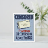 WWII Censuur Poster Briefkaart (Staand voorkant)