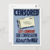 WWII Censuur Poster Briefkaart (Voorkant / Achterkant)