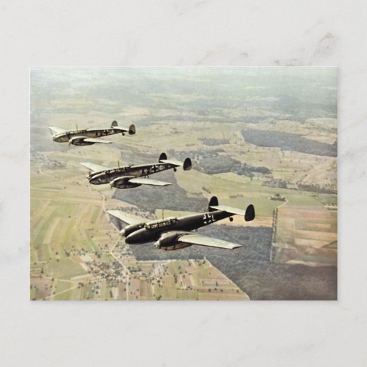 WWII Drie Messerschmitt ME-110 Briefkaart (Voorkant)