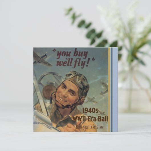 WWII Era Uitnodiging (Staand voorkant)