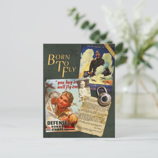 WWII Flyboy Scrapbook Postcard Briefkaart (Staand voorkant)