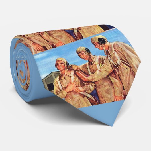 WWII flyboys print  Stropdas (Opgerold)