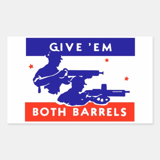 WWII geeft ze beide vaten Rechthoekige Sticker (Voorkant)