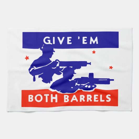 WWII geeft ze beide vaten Theedoek (Horizontaal)
