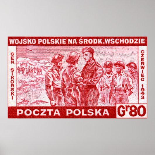 WWII General Sikorski Poster (Voorkant)