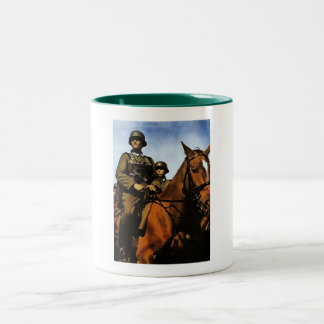 WWII German Cavalry Tweekleurige Koffiemok
